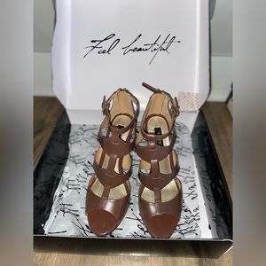 WHBM Bridget Brown open toe Wedge